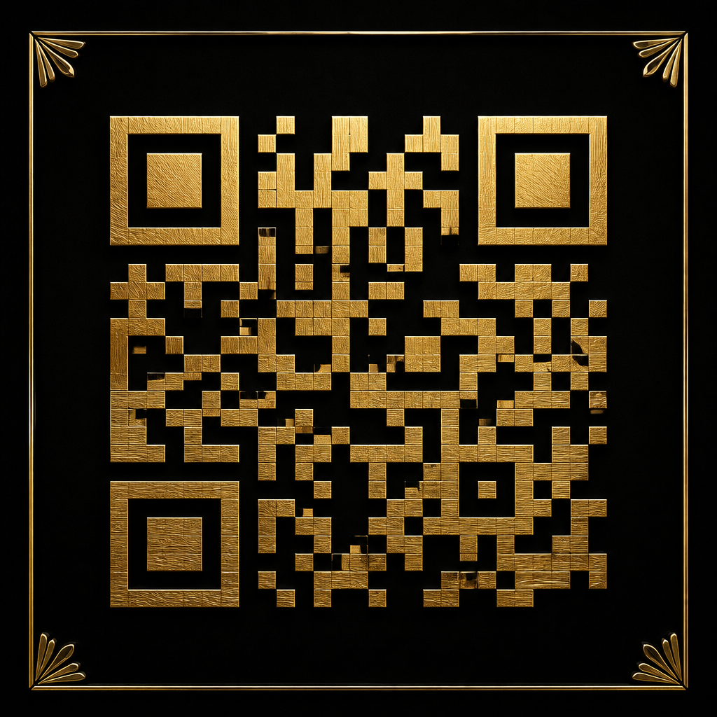 Elegant QR code that opens the hotel's digital universe